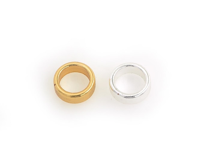 10 pcs 18K Gold Filled Round Spacer Beads,Gold Tube Beads, Large Hole Beads DIY Bracelet Necklace Earrings Jewelry Making,8x2.8mm