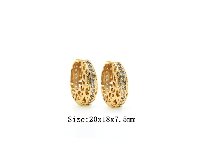 1pair 18K Gold Filling Round Earring,Gold Dainty Round Earring,Simple Earrings,Gift for Her