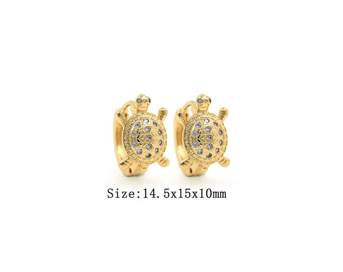 1pair 18K Gold Filling Turtle Earring,Gold Dainty Turtle Earring,Simple Earrings,Gift for Her