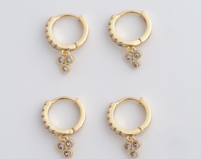 1 Pair Gold Hoop Earrings,18K Gold Filled Hoop Earrings,Daily Hoop Earrings, Ladies Fashion Gift for Her,19.2x13.3x2.3mm