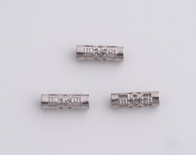 25pcs Stainless Steel Cylinder Spacer Beads,Silver Tube Beads, Round Beads DIY Bracelet Necklace Earrings Jewelry Making,12x4mm