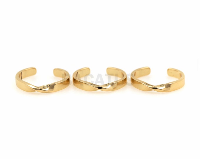1PCS Ring Female Creative Design 18K Gold Filled Glossy Open Ring Adjustable Knotted Ring