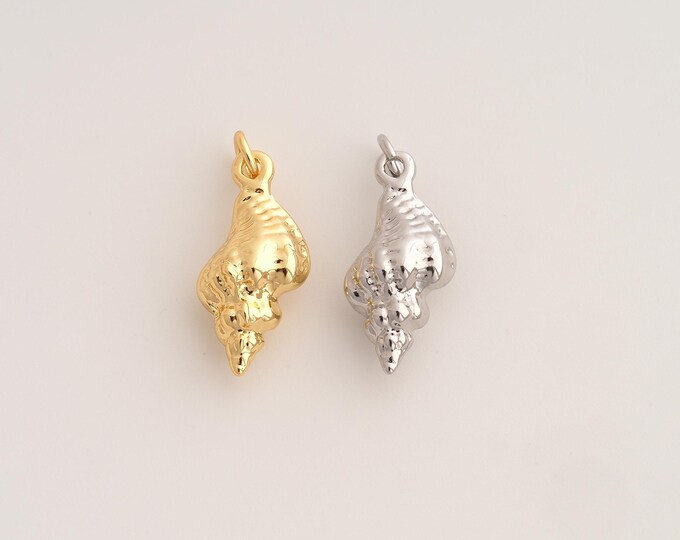 18K Gold Filled Conch Charm,Dainty Conch Pendant,Conch Pendant ,DIY Jewelry Supplies,23.8x10x6.8mm