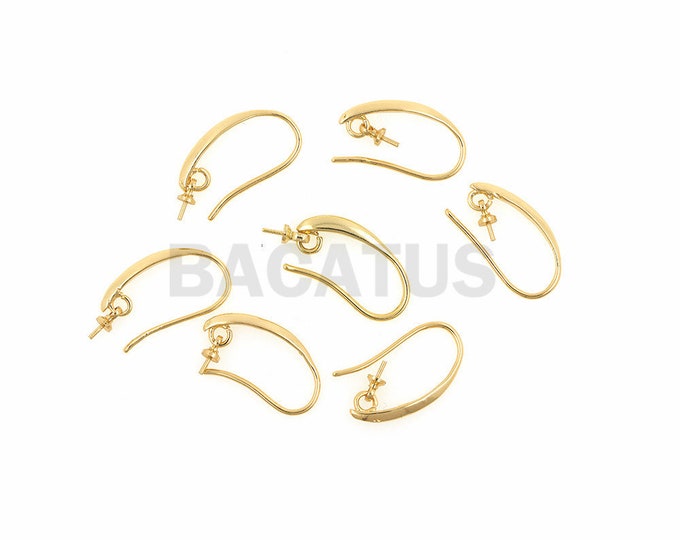 18K French hook ear cord, hook earring, French ear cord, copper ear cord  1 pair