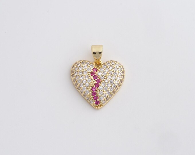 Gold Heart Pendant 18K Gold Filled Heart Necklace Gold Friendship Necklace DIY Jewelry Making Accessories 20.7x17x3.5mm