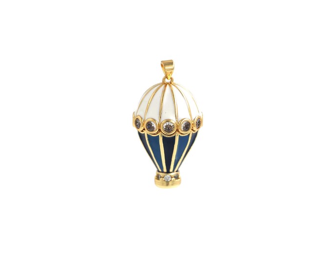 Hot Air Balloon Pendant,18K Gold Filled Balloon Necklace, Micropavé CZ Balloon Pendant, DIY jewelry Making Accessories,39.4x21.5x21.5mm