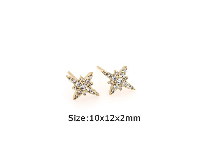 1pair 18K Gold Filling Star Stud Earrings,Gold Star Stud Earring,Simple Stud Earrings,Gift for Her