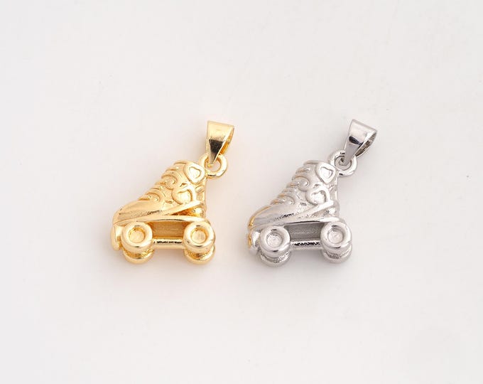 18K Gold Filled Skate Shoe Charm,Dainty Skate Shoe Pendant,Skate Shoe Pendant ,DIY Jewelry Supplies,23x12x6.2mm
