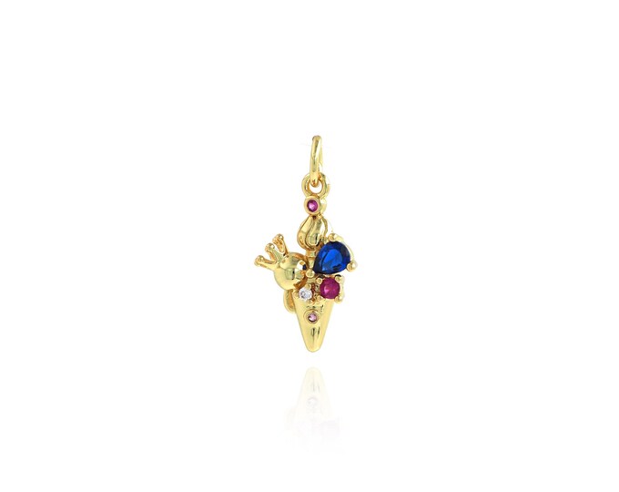Conch Pendant,18K Gold Filled Conch Necklace, Micropavé CZ Conch Pendant, DIY jewelry Making Accessories,21x10x4.2mm