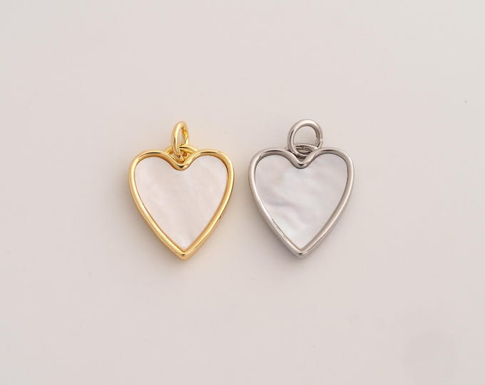 18K Gold Filled Heart Charm,Dainty Fritillaria Love Pendant,Heart Pendant ,DIY Jewelry Supplies,18.7x13.4x2.8mm