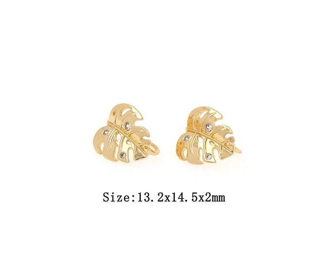 1pair 18K Gold Filling Leaf Stud Earrings,Gold Leaf Stud Earring,Simple Stud Earrings,Gift for Her