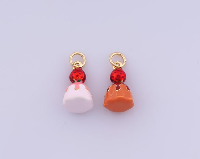 Jelly Pendant,18K Gold Filled Jelly Necklace, Enamel Jelly Pendant, DIY jewelry Making Accessories,18x8.3x8.3mm