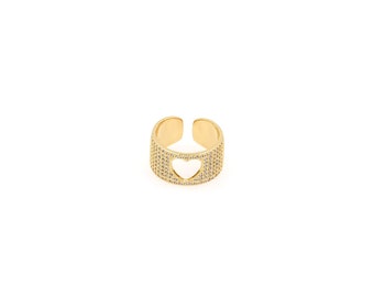 18K Gold Filled Heart Ring,Gold Dainty Heart Ring,Minimalist Ring,Gift for Her
