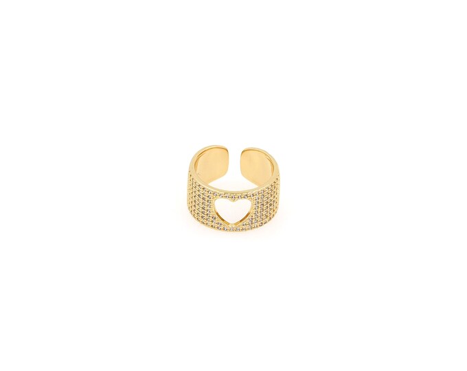 18K Gold Filled Heart Ring,Gold Dainty Heart Ring,Minimalist Ring,Gift for Her