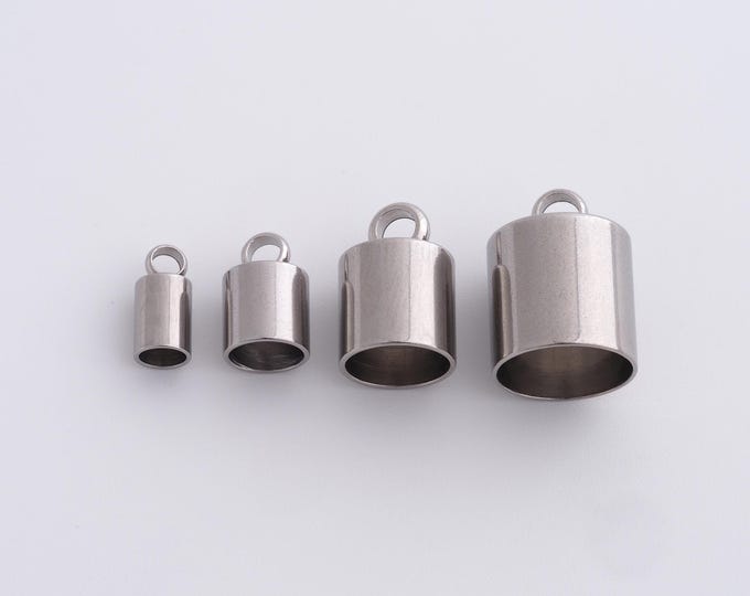 25 pcs Stainless Steel Bead Caps,Cord End Cord Tip Solid End Cap ,Spacer Jewelry, DIY Jewelry Making