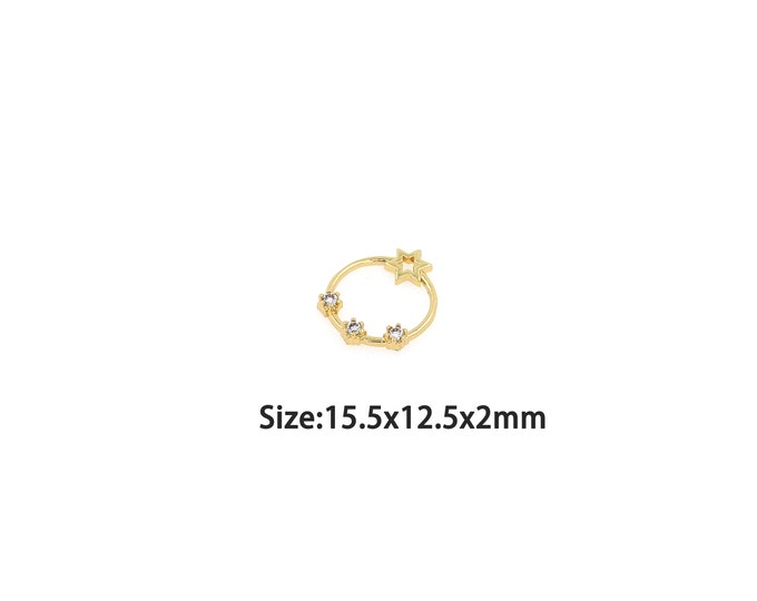 18K Gold Filled Star Pendant,Gold Dainty Star Charms,Simple pendant Bracelet Necklace for DIY Jewelry Making Supply