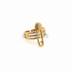 1PCS Pin Ring Veiligheid Pin Ring Rechthoekige Ring Eeuwigheid Ring Eeuwigheid Ring Fashion Ring Safety Pin Sieraden Gouden Ring Goud Gevulde Ring
