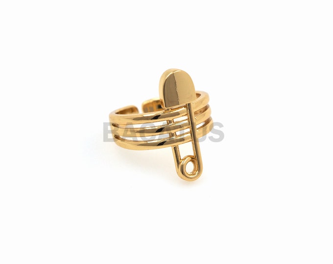 1PCS Pin Ring Safety Pin Ring Rectangular Ring Eternity Ring Eternity Ring Fashion Ring Safety Pin Jewelry Gold Ring Gold Filled Ring