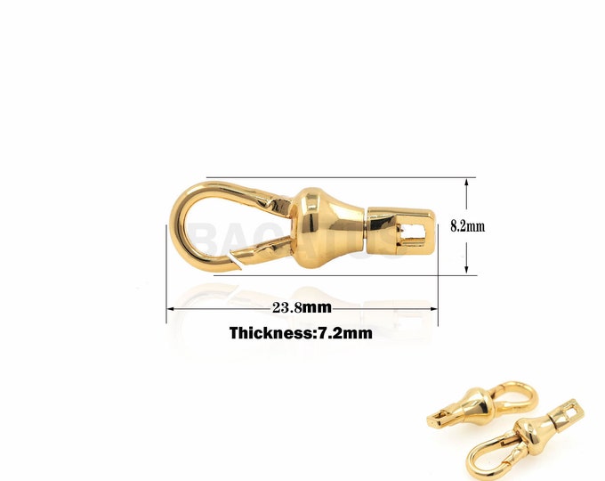 1PCS Gold-Plated Clasp, Trigger Clasp, Spring Clasps, Lobster Clasps, Suitable For Jewelry Making Supplies 8.2x23.8x7.2mm