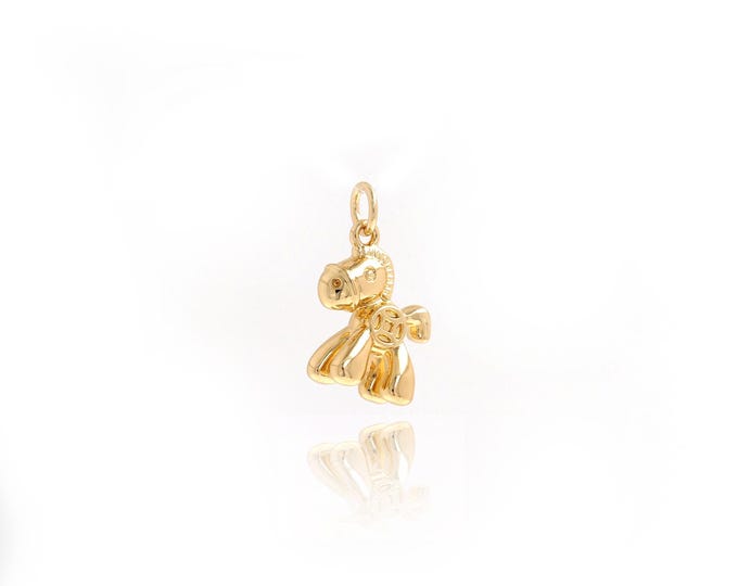 Trojan Horse Pendant, Toy Charm, 18K Gold Filled Horse Necklace, Micropavé CZ Toy Pendant, DIY Jewelry Supplies, 18.5x12.5x6.3mm