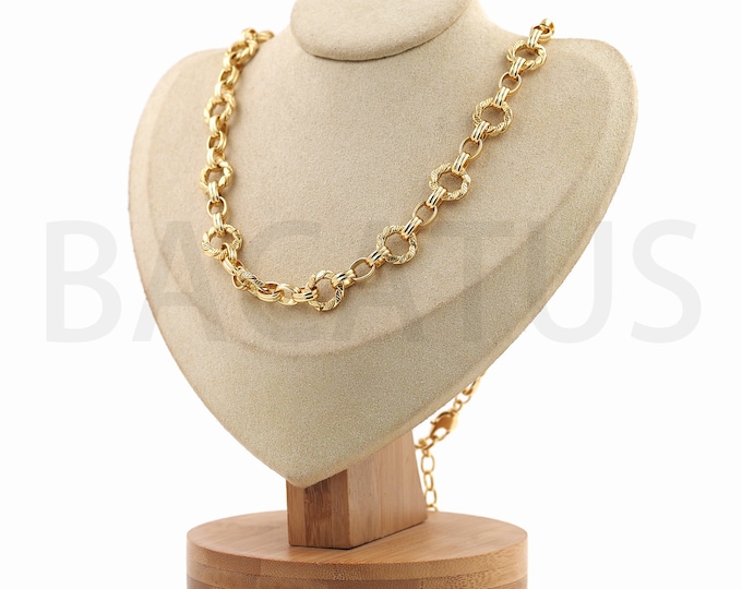 18K Gold Filled Round Necklace,Chain Necklace,Tail Chain Necklace, Basic Necklace, Lobster Clasp Necklace,DIY Jewelry Supplies,54cm