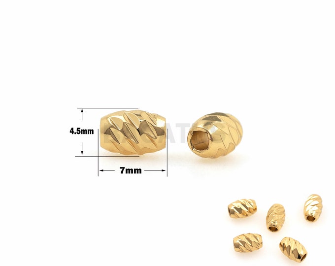 1PCS Bucket-Shaped Beads, Rotating Beads, Suitable For Bracelets, Necklaces, Jewelry Products, Large-Hole Beads, 18K 7x4.5mm