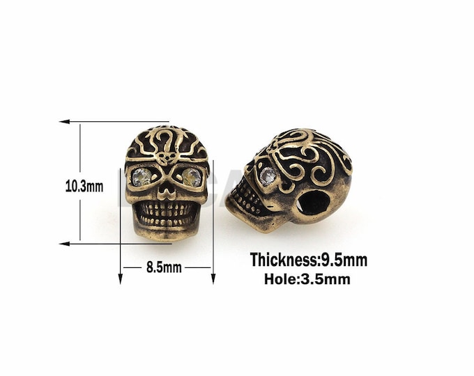 Skull beads, spacer beads, antique skull beads, retro plating nickel-free DIY jewelry accessories 1pcs