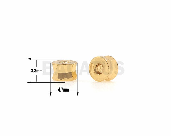 Flat rectangular beads, DIY handmade jewelry accessories ，brass donut beads, round spacer beads 1pcs