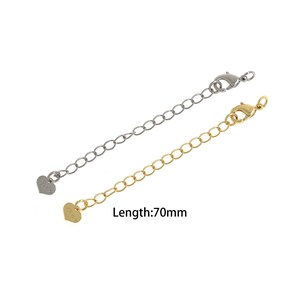 Tail Chain, Necklace Extender, 18K Gold Filled Heart Chain,Bracelet Extender, Lobster Clasp Extender,  DIY Jewelry Supplies