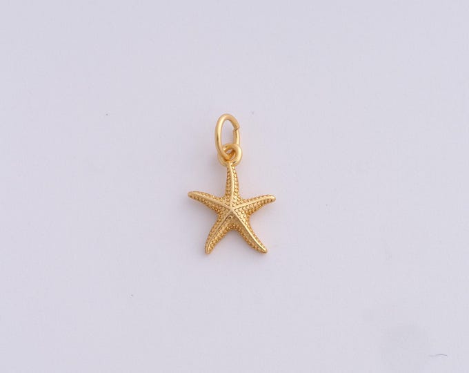5 pcs Starfish Pendant,18K Gold Filled Starfish Necklace, Starfish Pendant, DIY jewelry Making Accessories,15.5x9x1.8mm