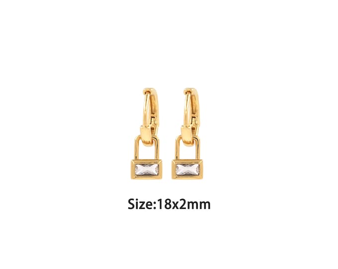 1pair 18K Gold Filling Square Earrings,Gold Dainty Square Earring,Simple Earrings,Gift for Her