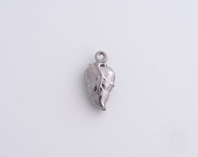 25pcs Stainless Steel Leaf Necklace, Plant Pendant,Leaf Charm,Plant Charm, DIY Jewelry Supplies,15.2x7.5x4.3mm