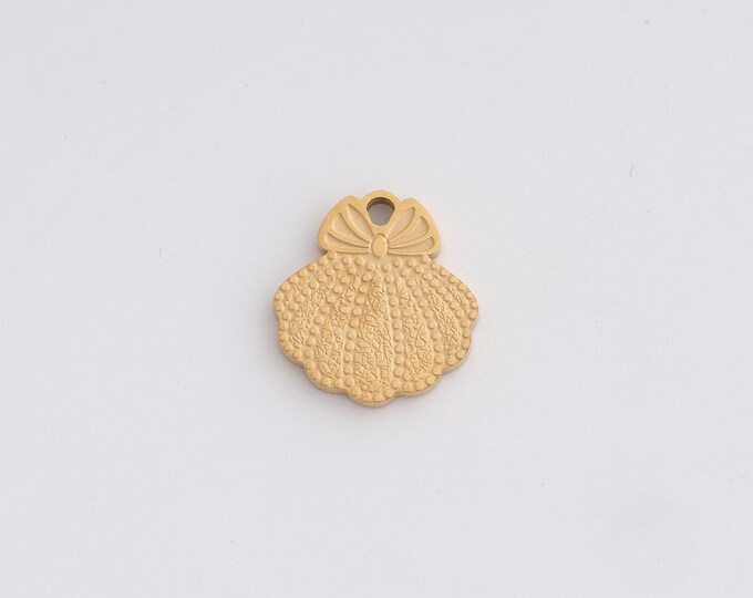 Stainless Steel Shell Pendant,Oyster Charms,Shell Charm Bracelet Necklace for DIY Jewelry Making Supply,14.2x13.2x1.5mm