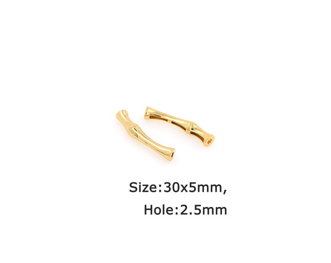 18K Gold Filled Stick Beads,Stick Beads,Gold Stick Beads,DIY Bracelet Necklace Earrings Jewelry Making