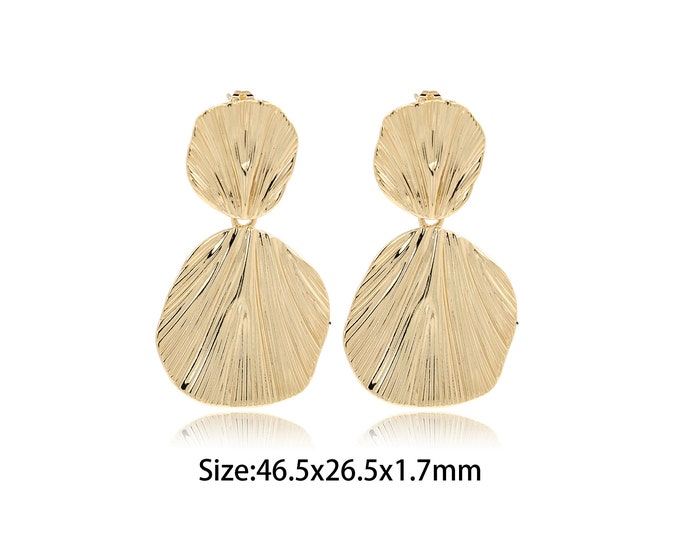 1 pair Gold Dainty Round Stud Earring,18K Gold Filled Round Stud Earrings,Simple Stud Earrings,Gift for Her,46.5x26.5x1.7mm