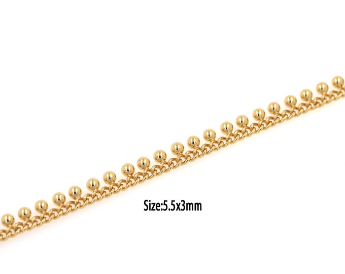 18K Gold Filled Dainty Gold Chain,Unique Gold Chain,Thick Gold Chain,Unfinished Chain for Bracelets Necklaces DIY Jewelry Making Supplies