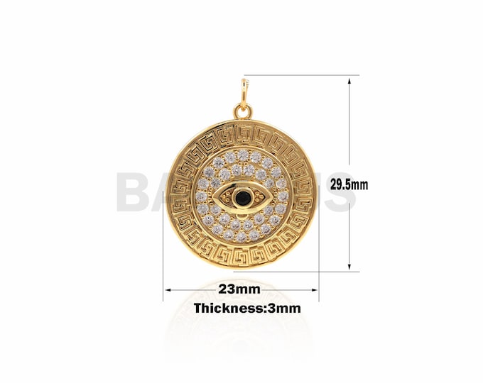 1PCS  Round eye pendant, unique single eye,  eye pendant, DIY jewelry necklace accessories 29.5×23×3mm