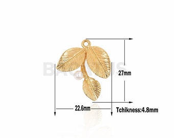 Leaf Pendant, Ginkgo Leaf Necklace, Leaf Accessories, DIY Jewelry Bracelet Necklace Earring Accessories 1pcs