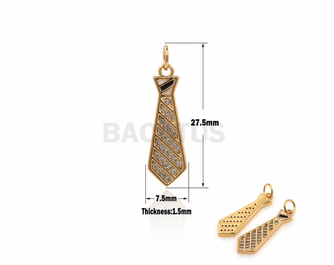 1PCS Necktie Pendant Men's Western Accessory Necklace Striped Necktie Charm Suitable For Bracelet, Necklace, Jewelry Products 27.5x7.5x1.5mm