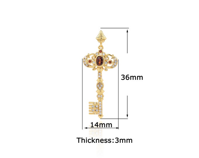 18K Gold Filled Key Pendant,Gold Dainty Key Pendant,Simple Pendant,Gift for Her