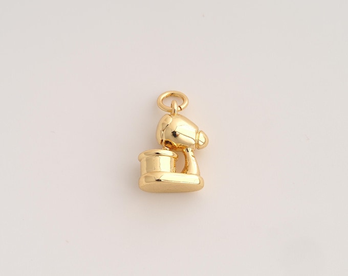18K Gold Filled Mixer Charm,Dainty Blender Pendant,Mixer Pendant ,DIY Jewelry Supplies,18.7x11.8x6.4mm