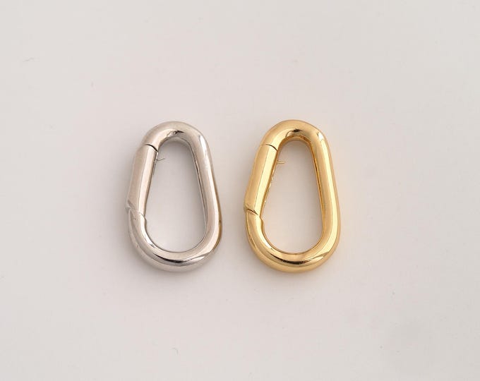 Gold Push Door Clasp,18K Gold Filled Spring Clasp,Snap Clasp,DIY Jewelry Supplies,20.2x12.2x3.6mm