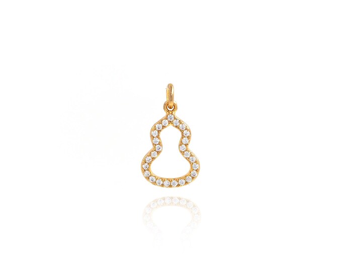 18K Gold Filled Gourd Pendant,Gold Gourd Charms,Gourd Charm Bracelet Necklace for DIY Jewelry Making Supply,16.5x9x1.8mm