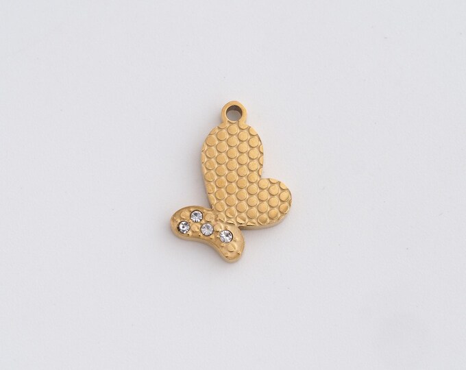 Stainless Steel Butterfly Pendant,Insect Charms,Butterfly Charm Bracelet Necklace for DIY Jewelry Making Supply,16.6x10.6x1.6mm