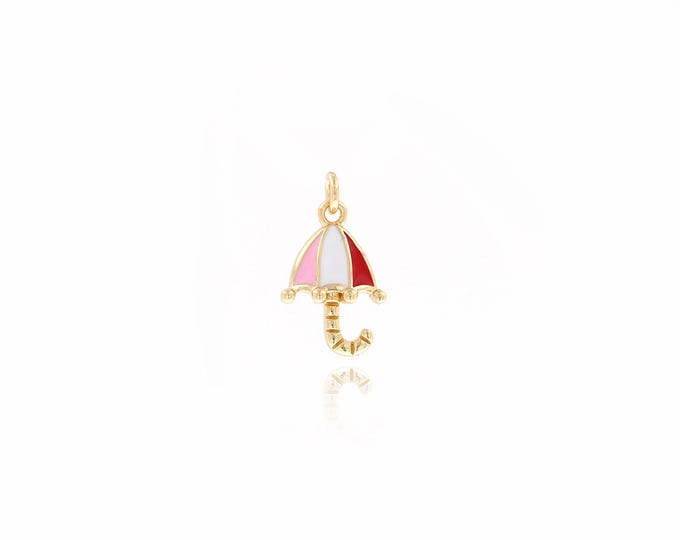 Umbrella Pendant Enamel Umbrella Charms,18K Gold Filled Umbrella Jewelry DIY Bracelets Jewelry Making Supplies 17x9.8x4mm