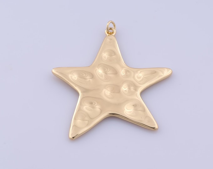 Star Pendant,18K Gold Filled Celestial Necklace,Starburst Pendant, DIY jewelry Making Accessories,50x43.4x2mm