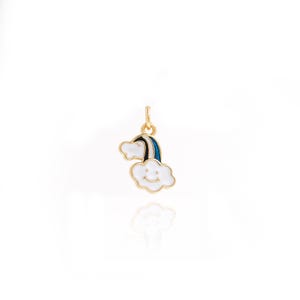 Rainbow Charms,Enamel Charms,18K Gold Filled Rainbow Pendant,DIY Jewelry Making Supply,17.5x13x1.8mm