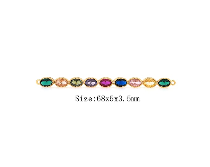 18K Gold Filled Long Connector,Gold Dainty Long Connector,Long Connector Bracelet Necklace for DIY Jewelry Making Supply