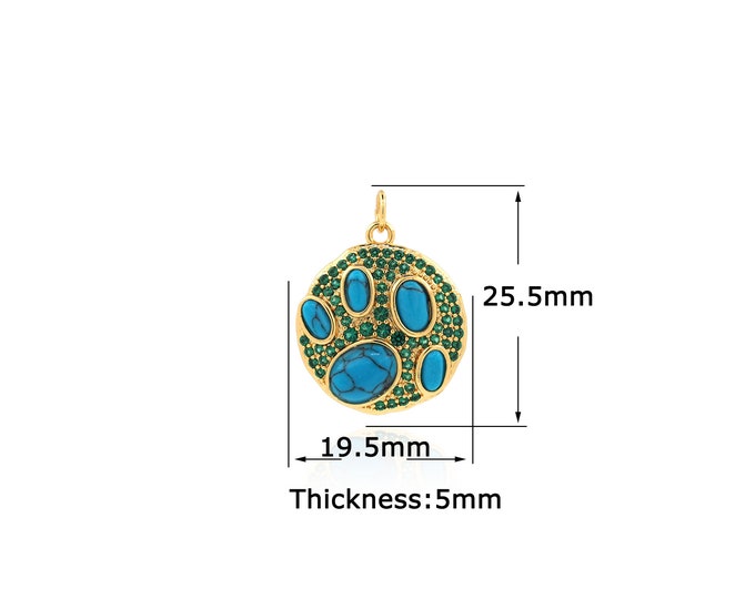 18K Gold Filled Round pendant,Gold Dainty Round Charms,Simple pendant Bracelet Necklace for DIY Jewelry Making Supply