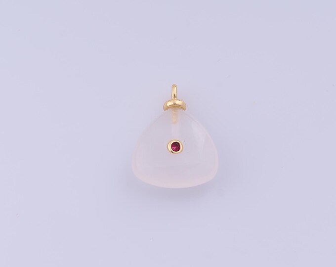 Energy Stone Pendant,18K Gold Filled Natural Stone Necklace,White Agate Pendant, DIY jewelry Making Accessories,19.5x15x5.6mm